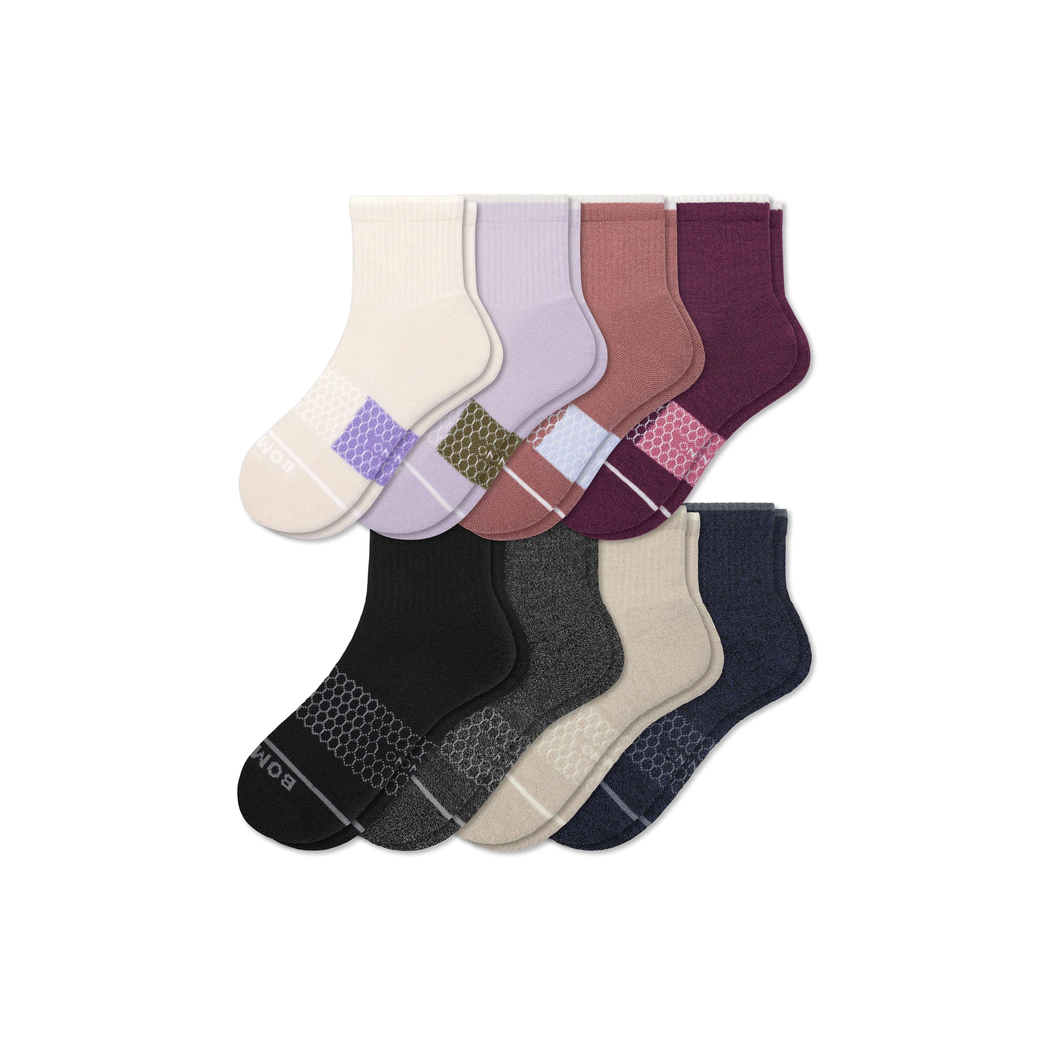 Women's Merino Wool Blend Quarter Sock 8-Pack - Image 22