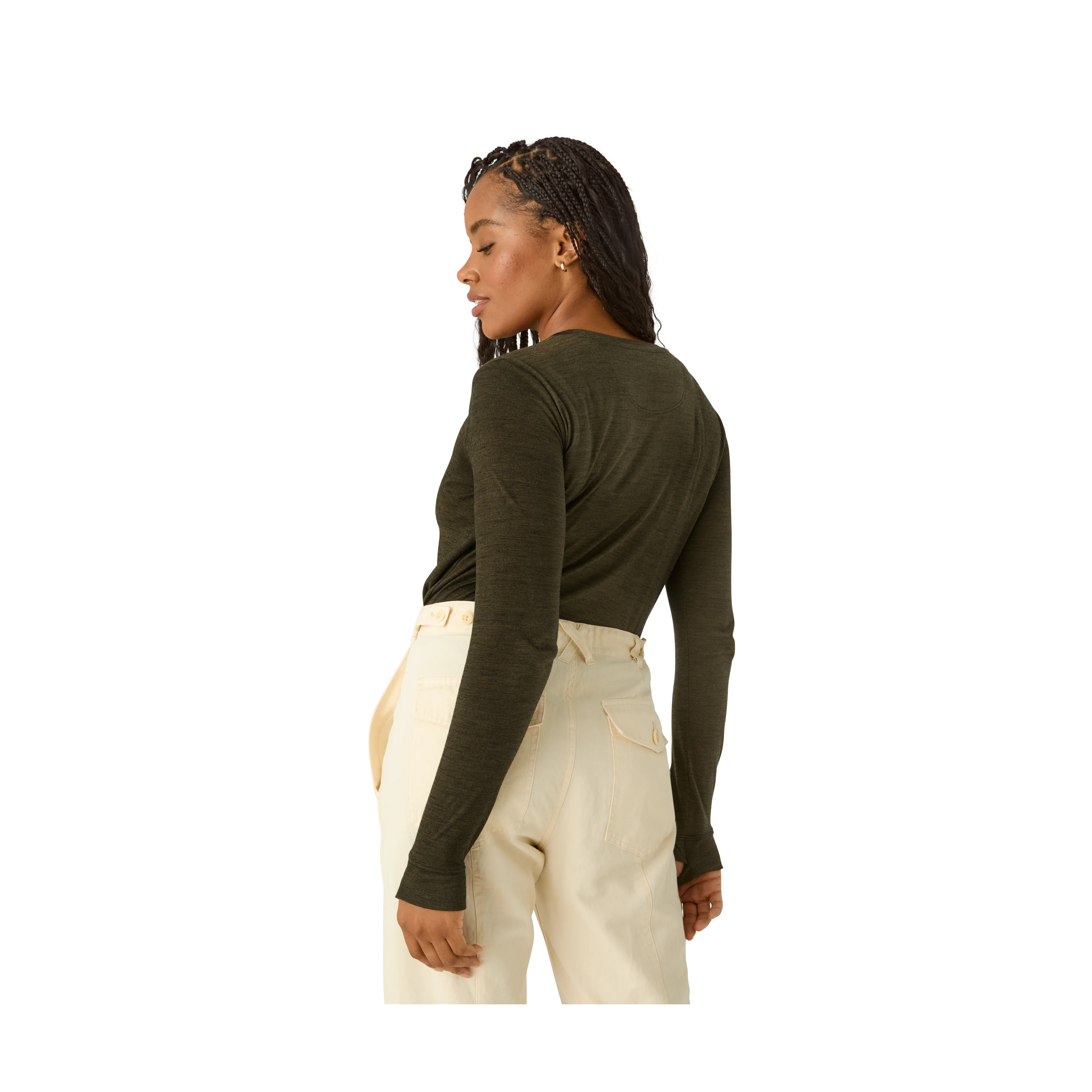 Women's Merino Wool Blend Crew Neck Long Sleeve T-Shirt - Image 17