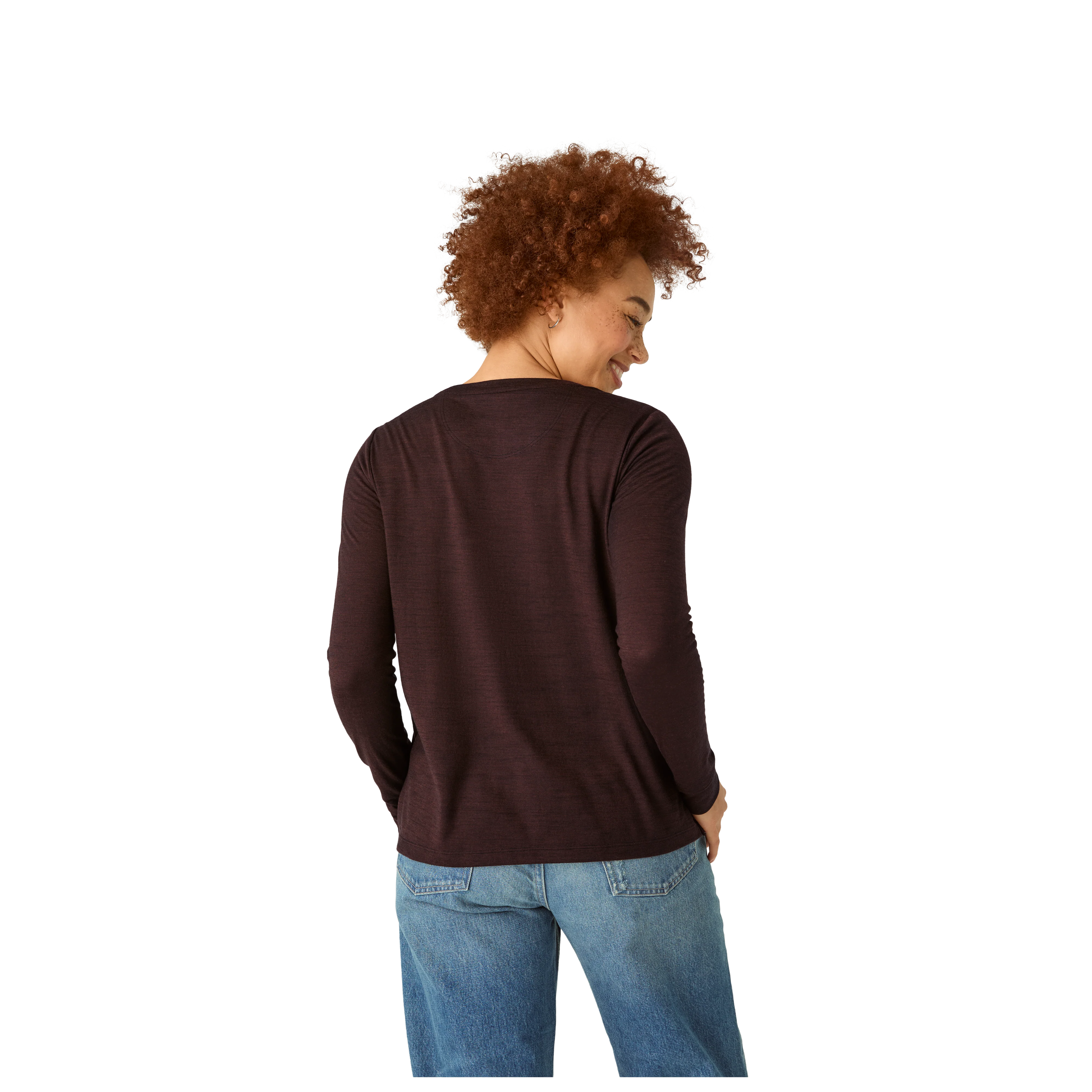 Women's Merino Wool Blend Crew Neck Long Sleeve T-Shirt 3-Pack - Image 8