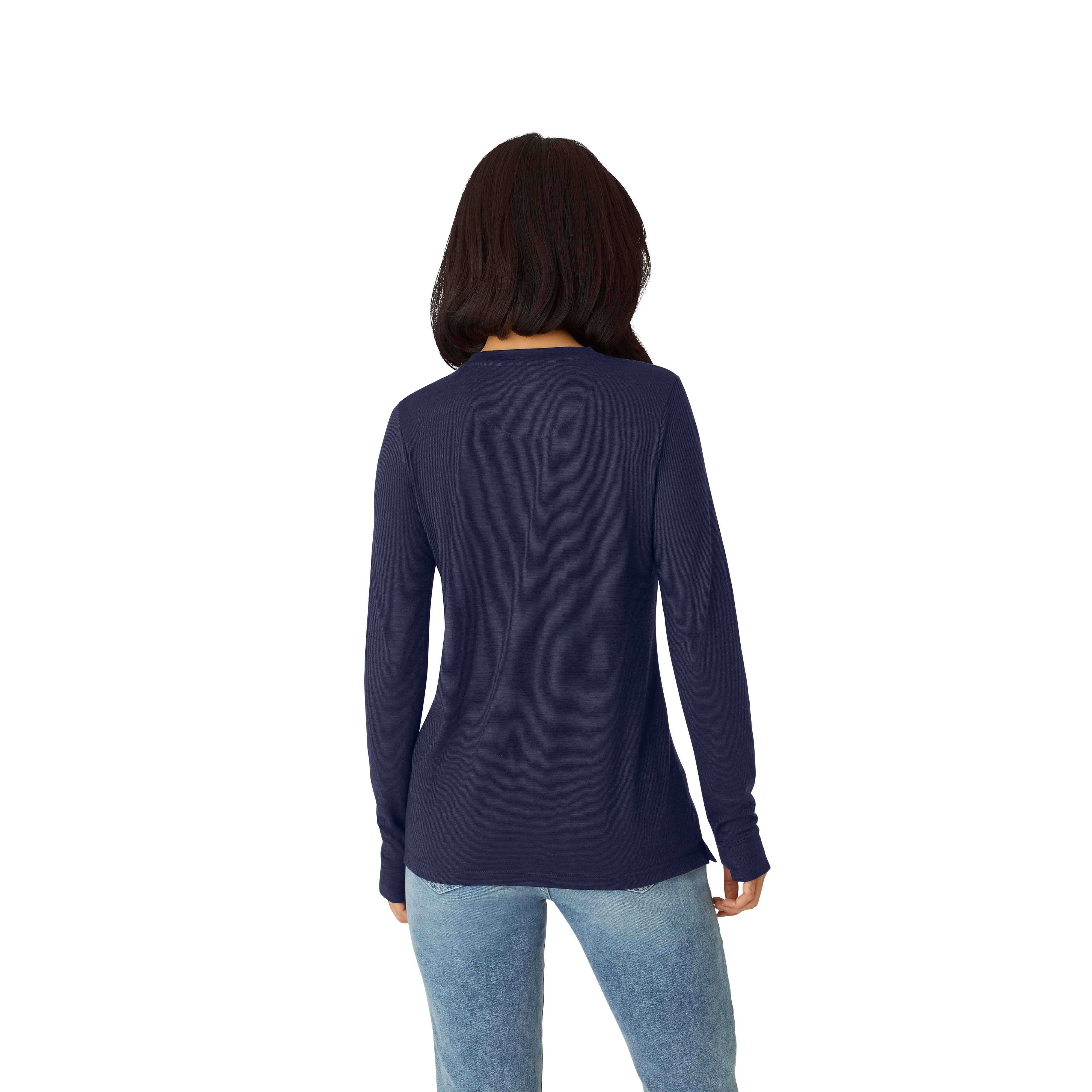 Women's Merino Wool Blend Crew Neck Long Sleeve T-Shirt - Image 30