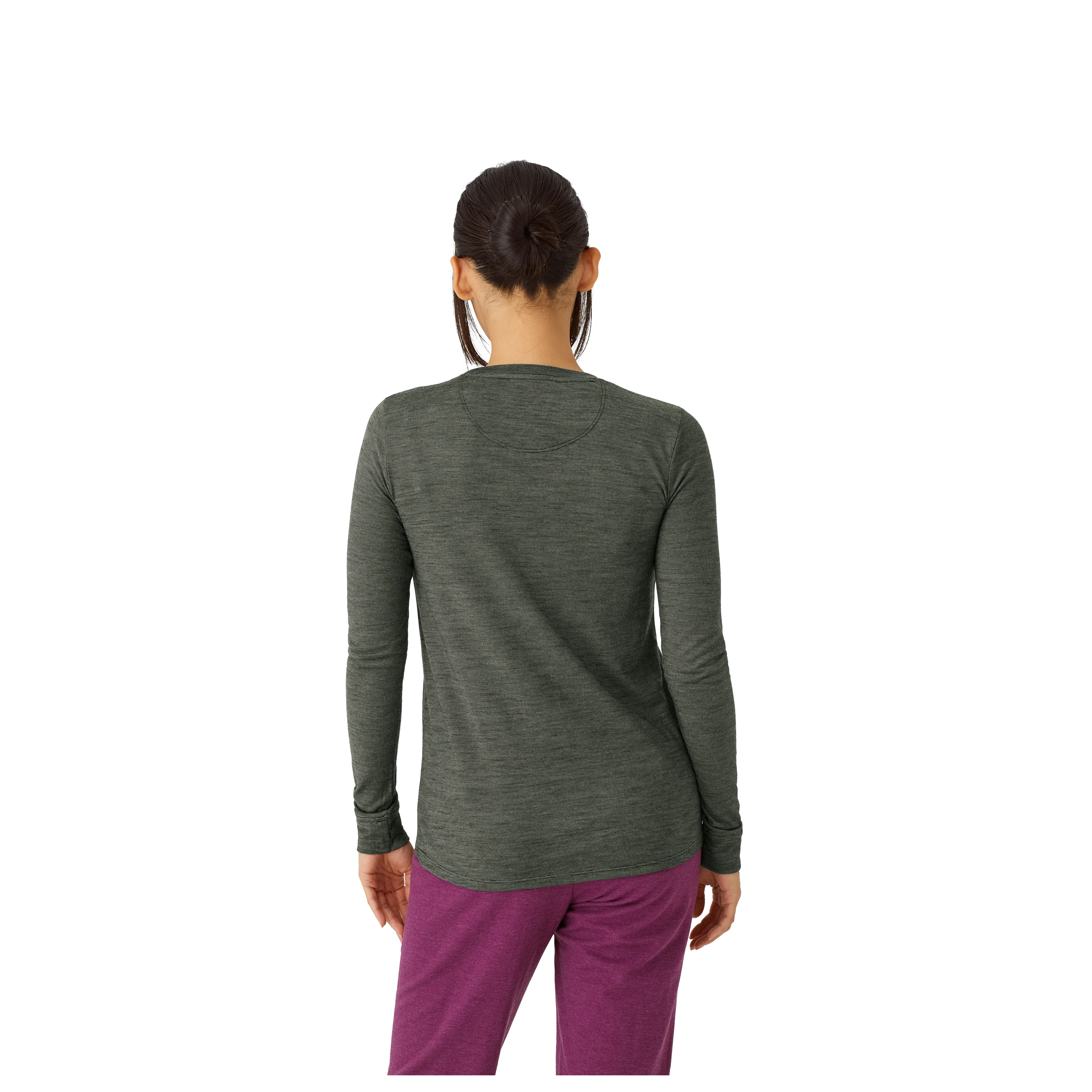 Women's Merino Wool Blend Crew Neck Long Sleeve T-Shirt - Image 40