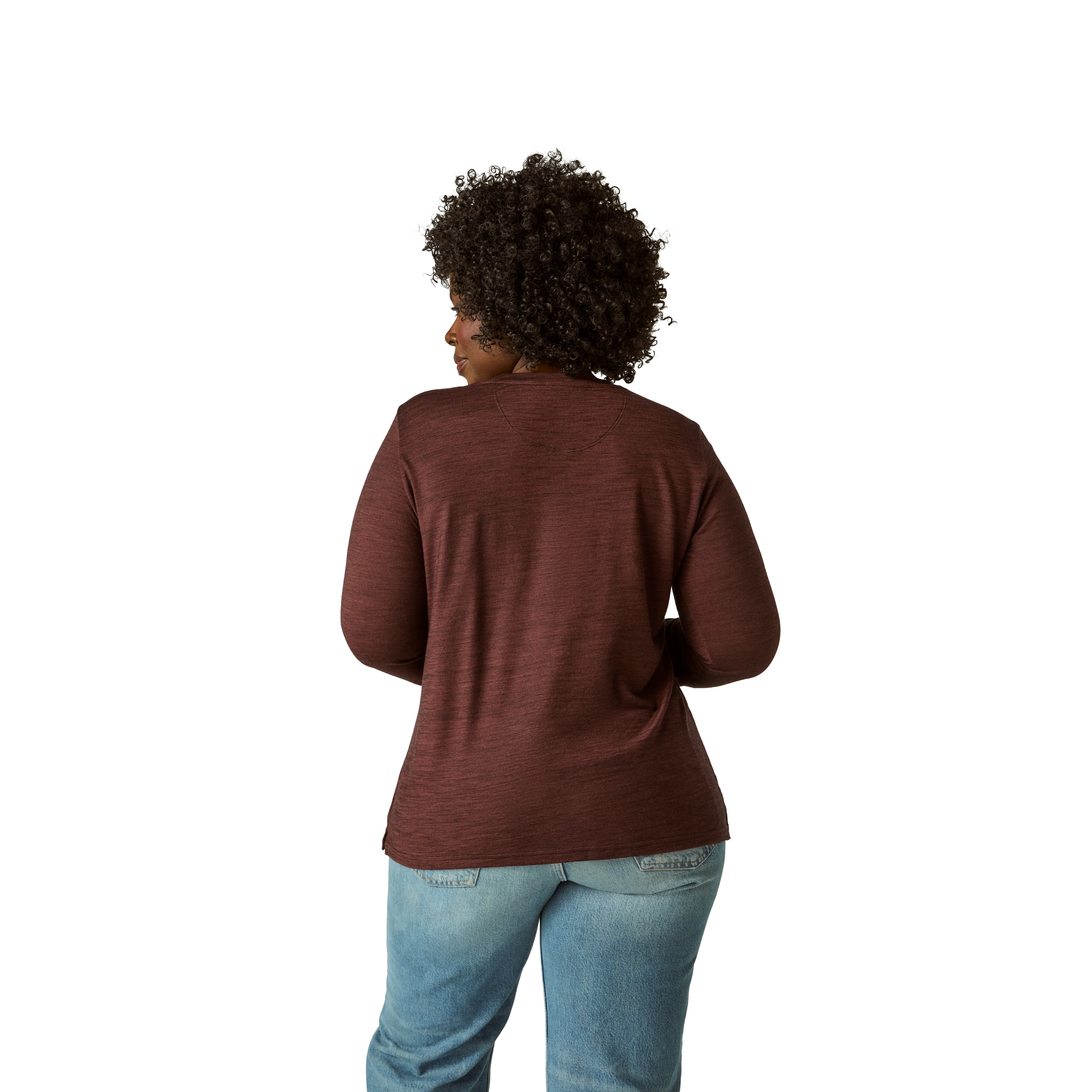 Women's Merino Wool Blend Crew Neck Long Sleeve T-Shirt - Image 8