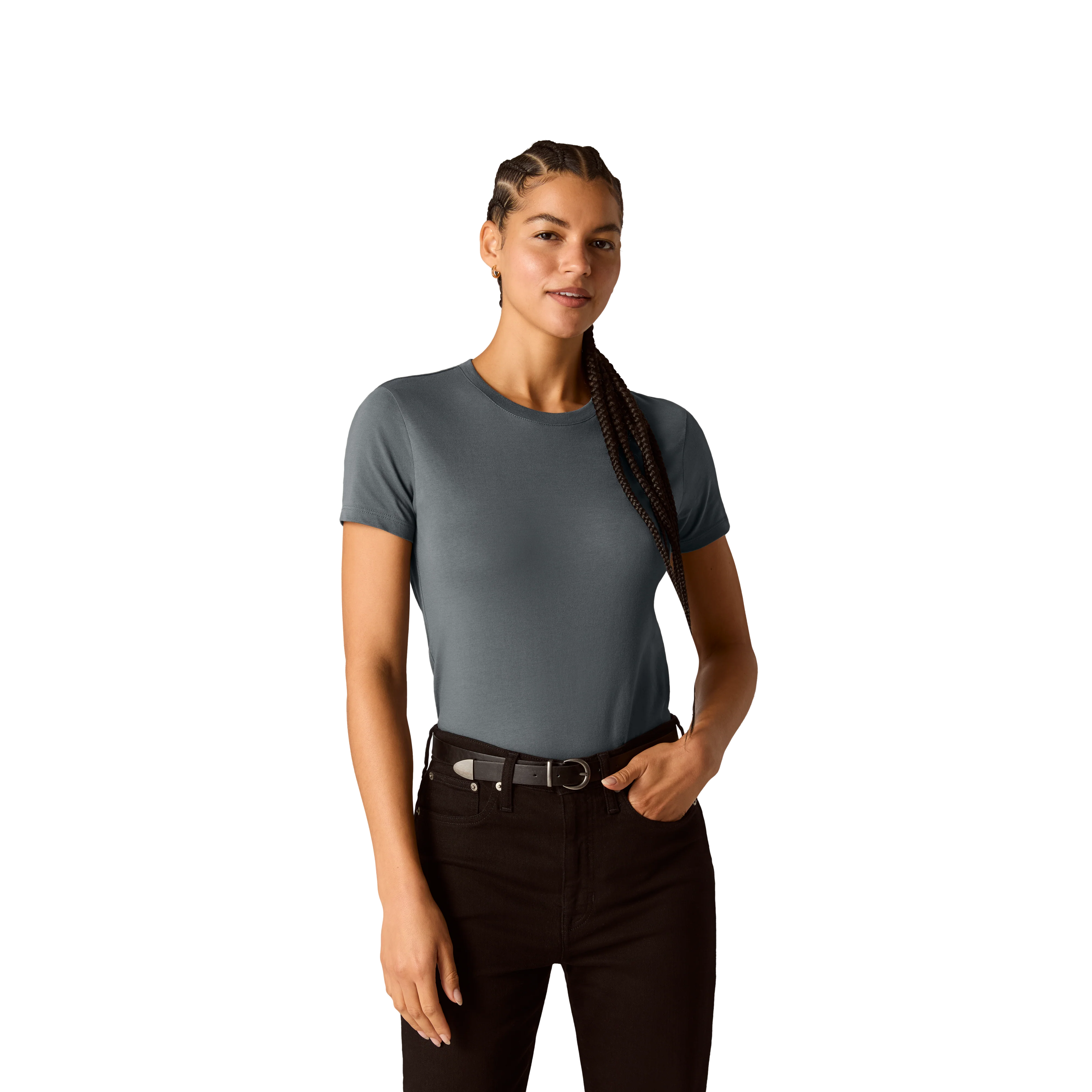 Women's Pima Cotton Slim Crew Neck T-Shirt - Image 14