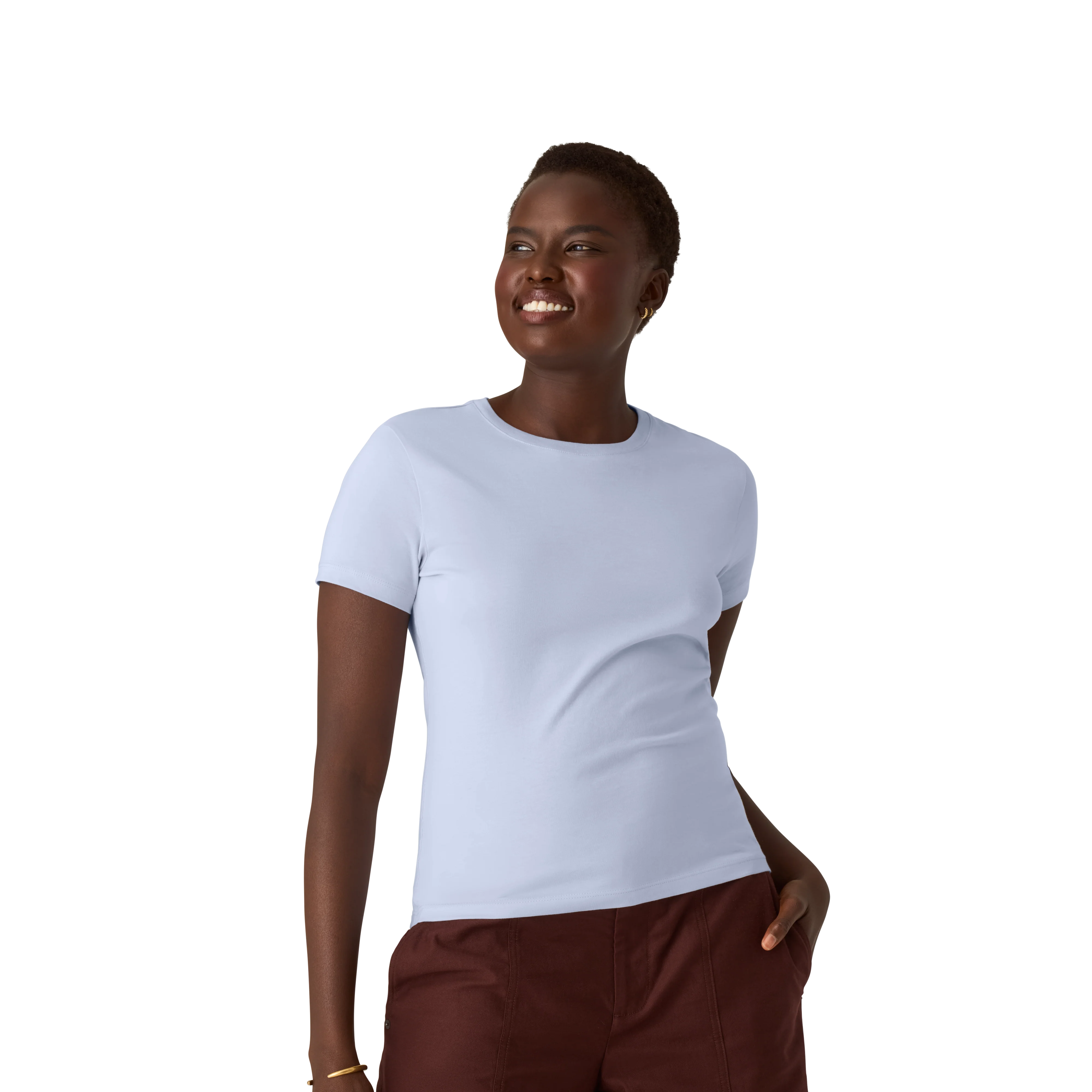 Women's Pima Cotton Slim Crew Neck T-Shirt 3-Pack - Image 7