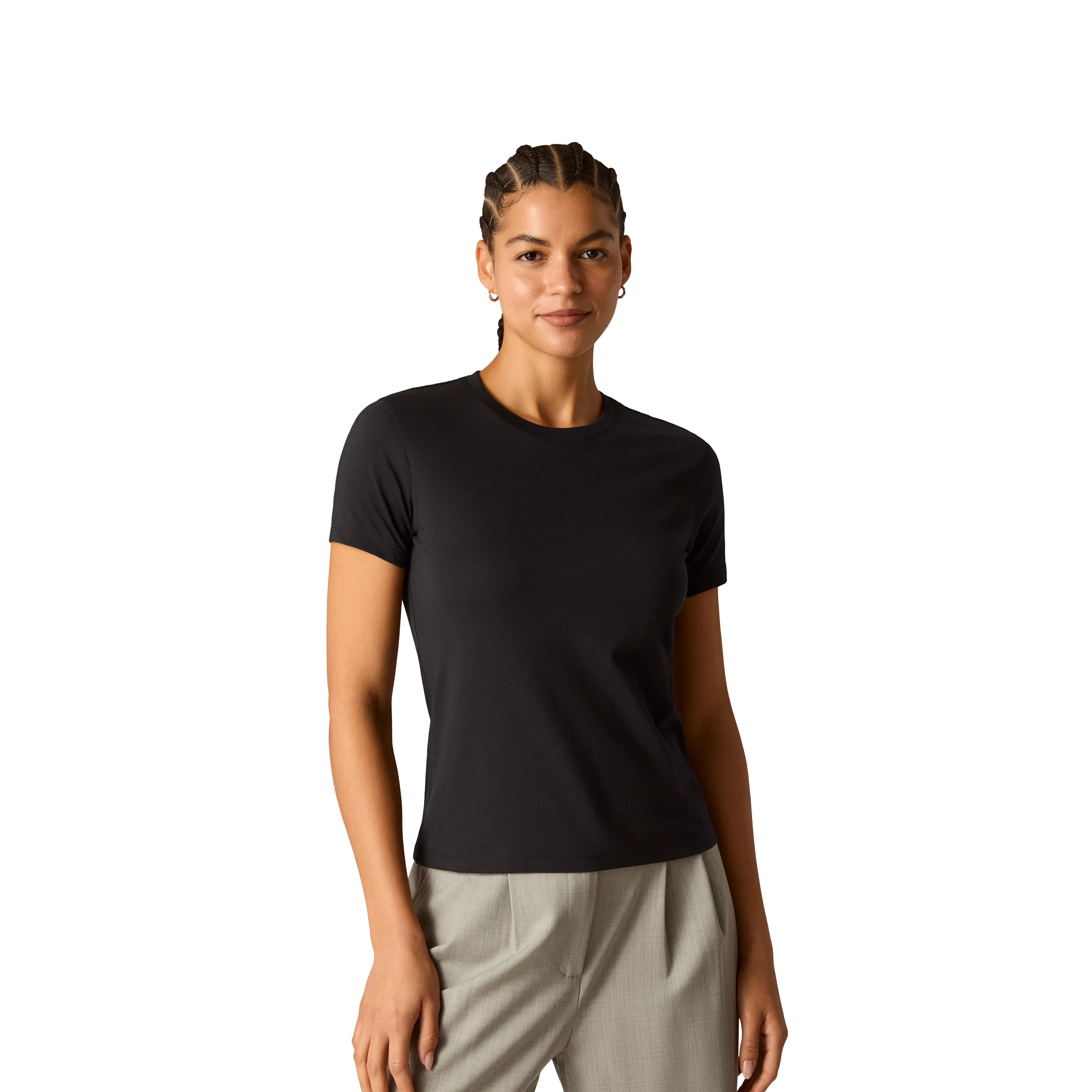 Women's Pima Cotton Slim Crew Neck T-Shirt - Image 30