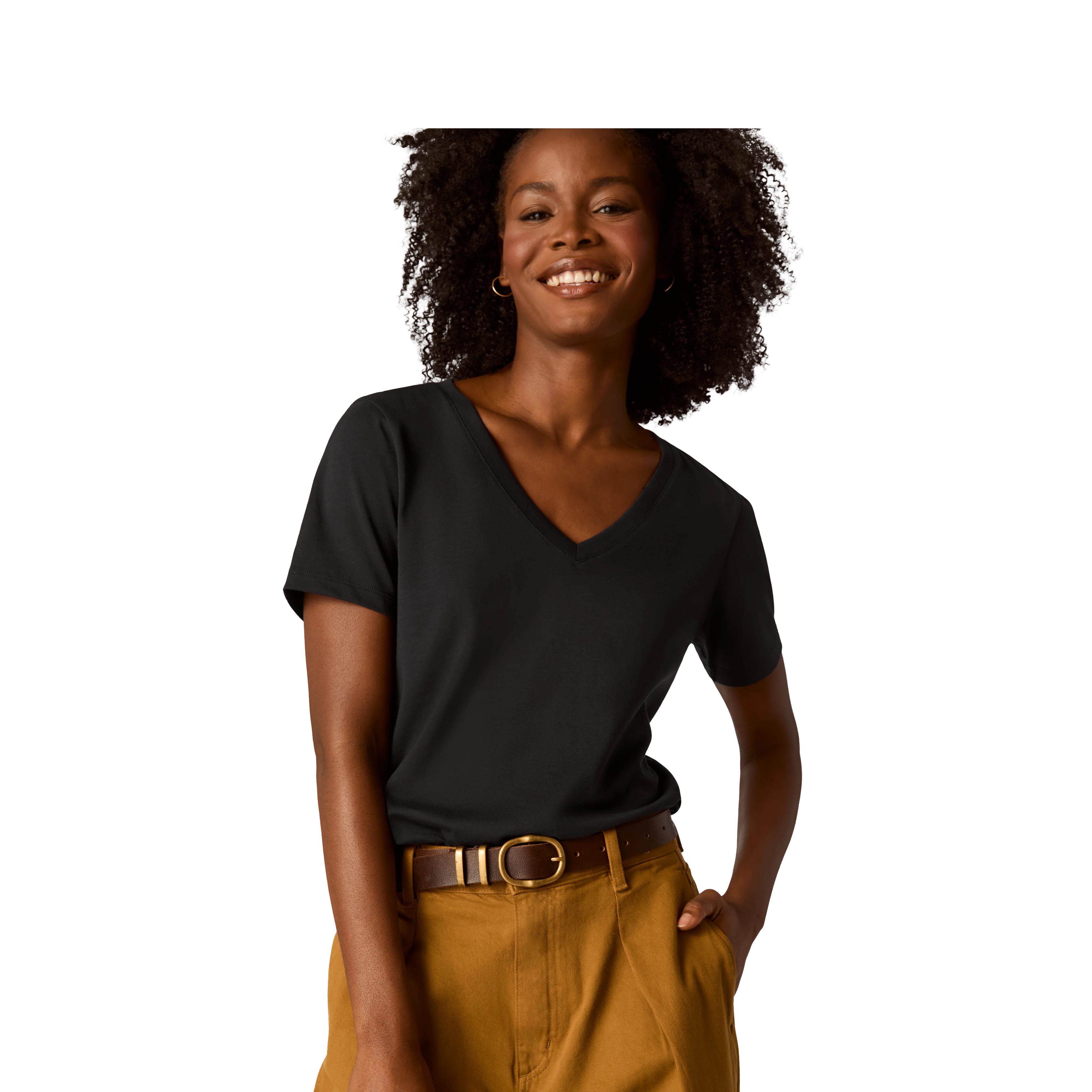 Women's Pima Cotton V-Neck T-Shirt 3-Pack - Image 15