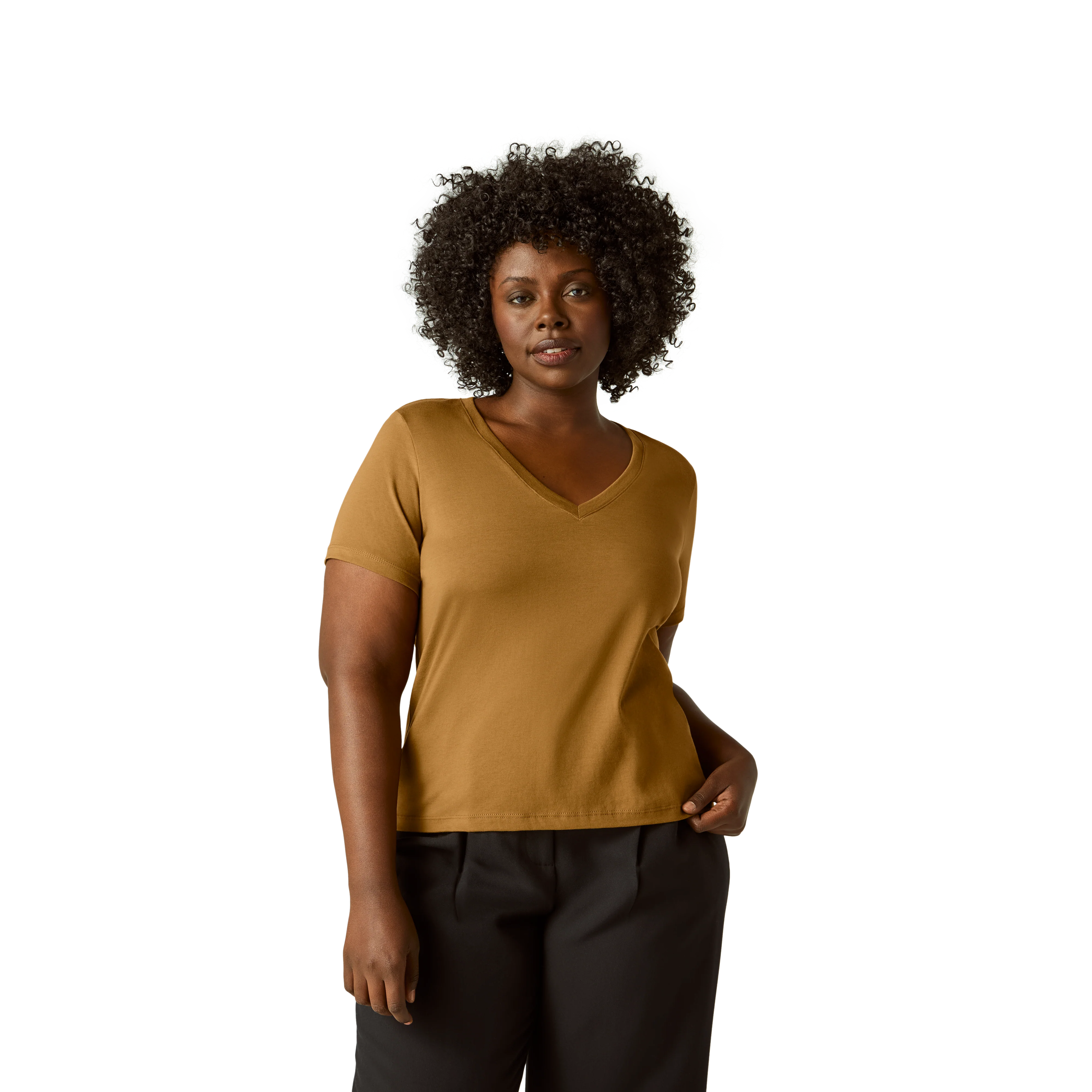 Women's Pima Cotton V-Neck T-Shirt 3-Pack - Image 22