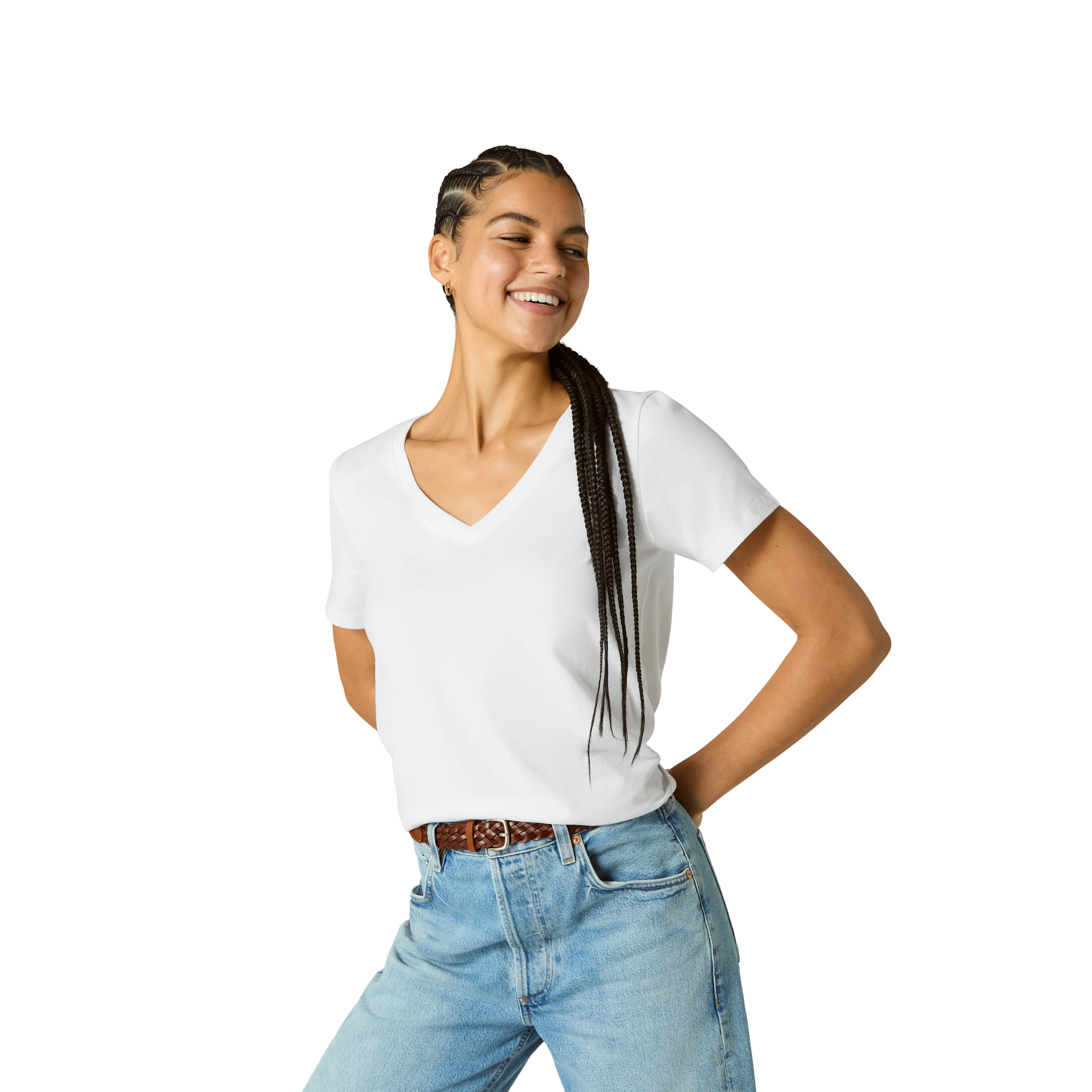 Women's Pima Cotton V-Neck T-Shirt 3-Pack - Image 24