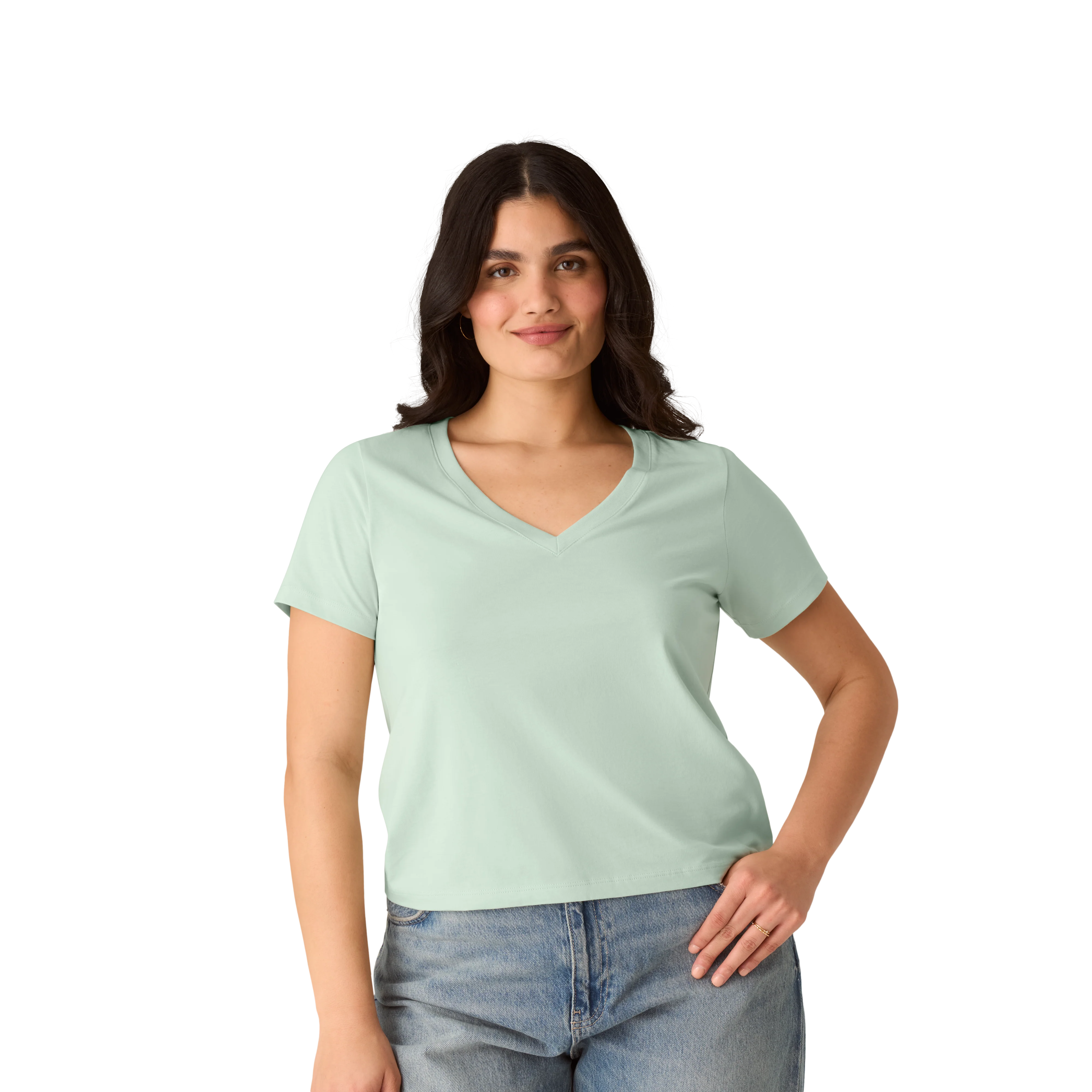 Women's Pima Cotton V-Neck T-Shirt 6-Pack - Image 10