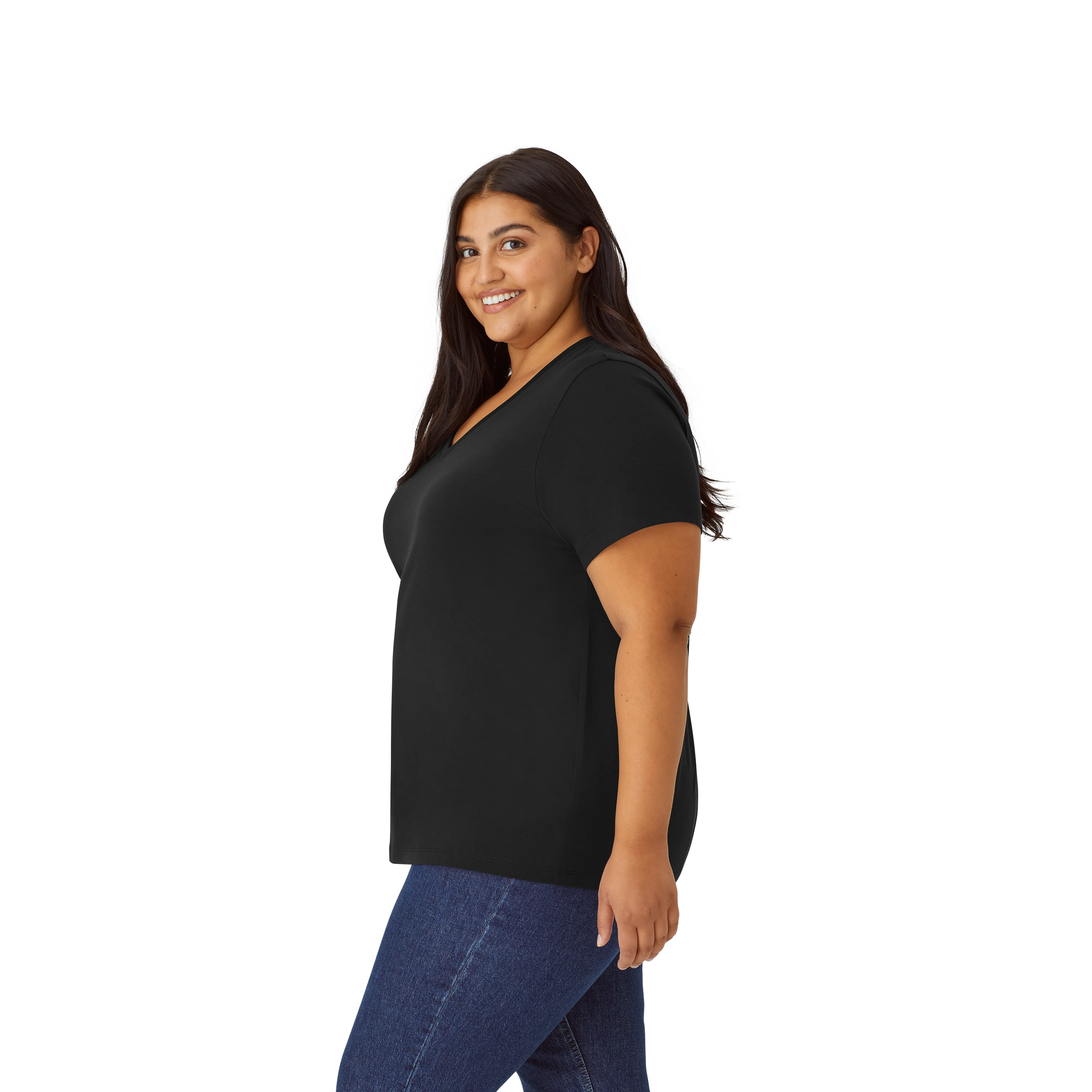 Women's Pima Cotton V-Neck T-Shirt 6-Pack - Image 30