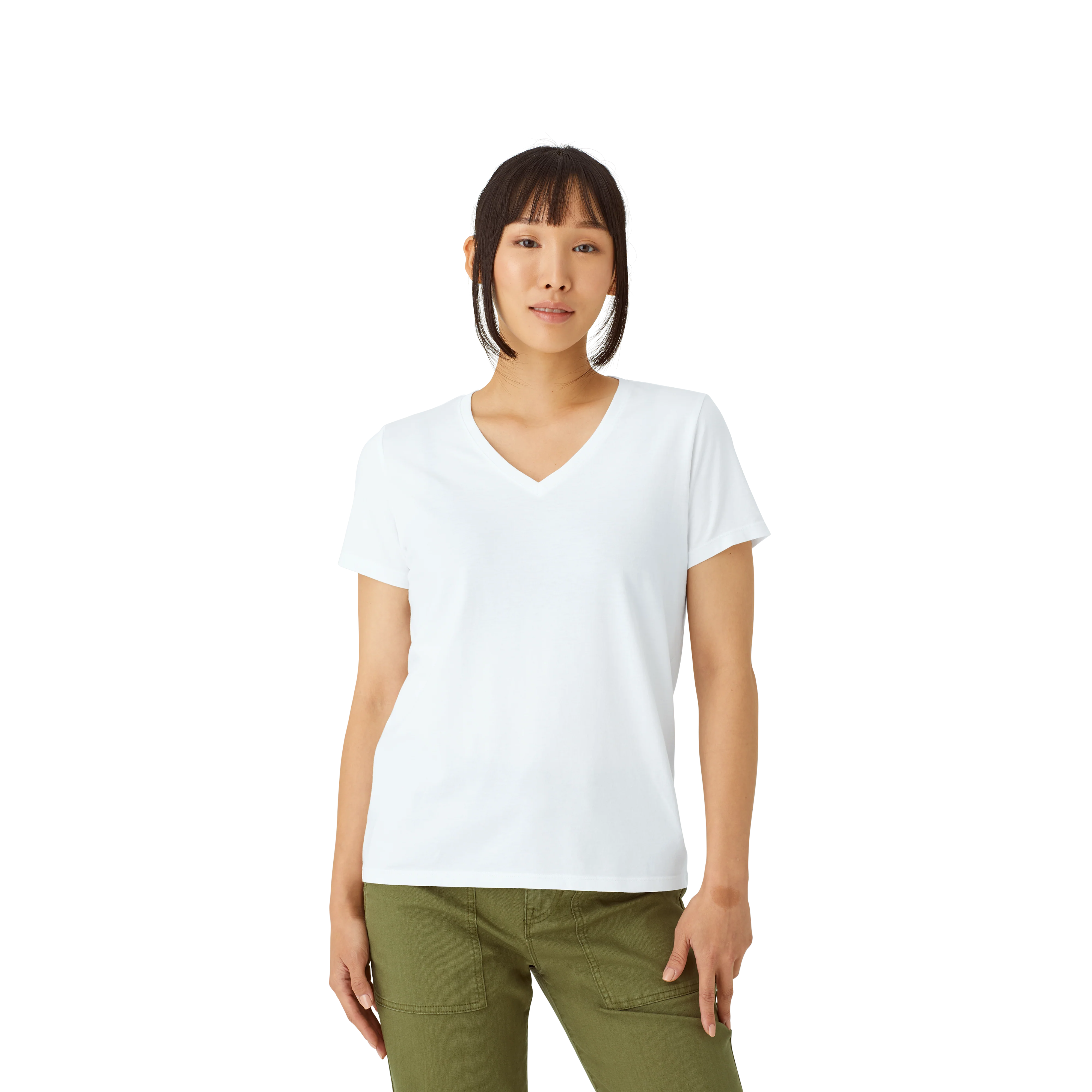 Women's Pima Cotton V-Neck T-Shirt 6-Pack - Image 34